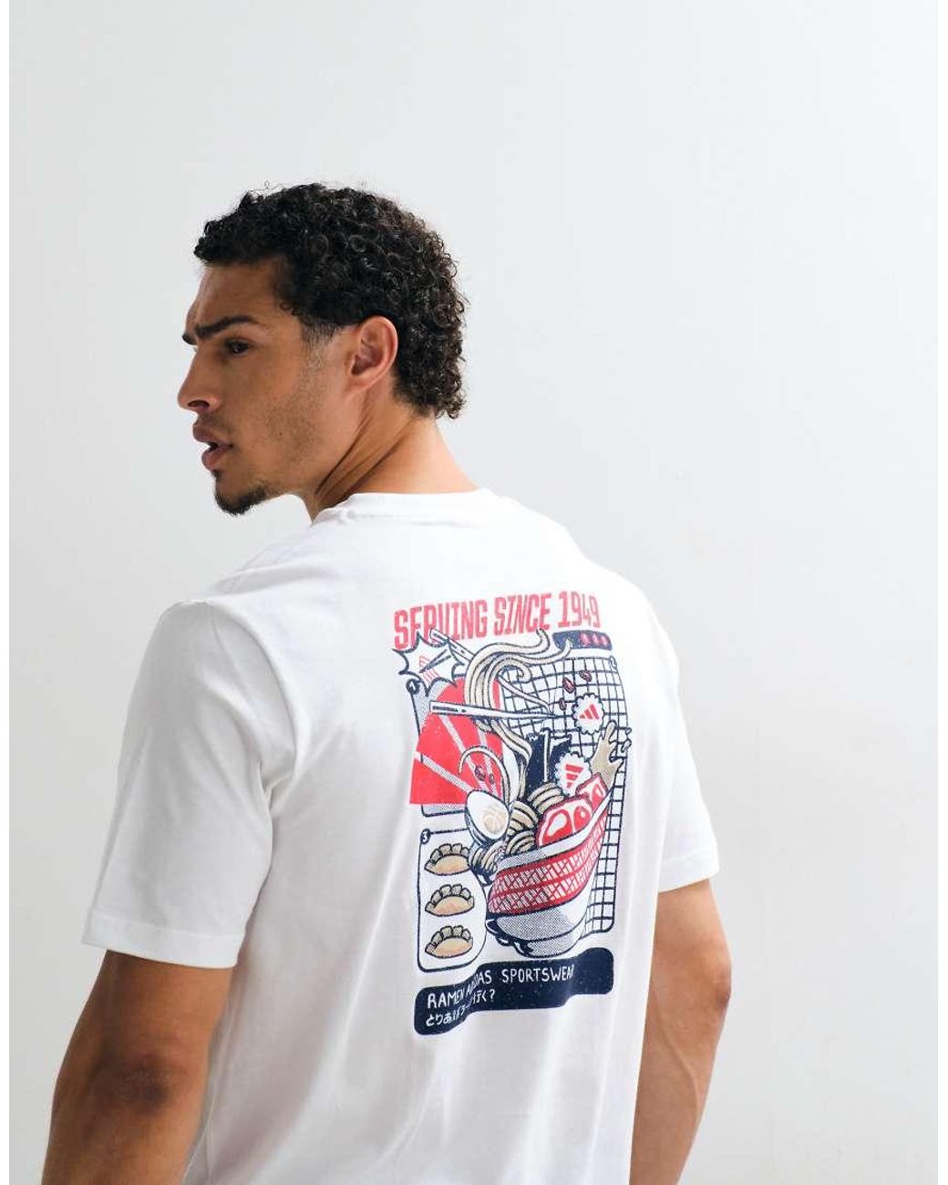 Adidas Originals White Adidas Sportswear Ramen Graphic T-shirt for men