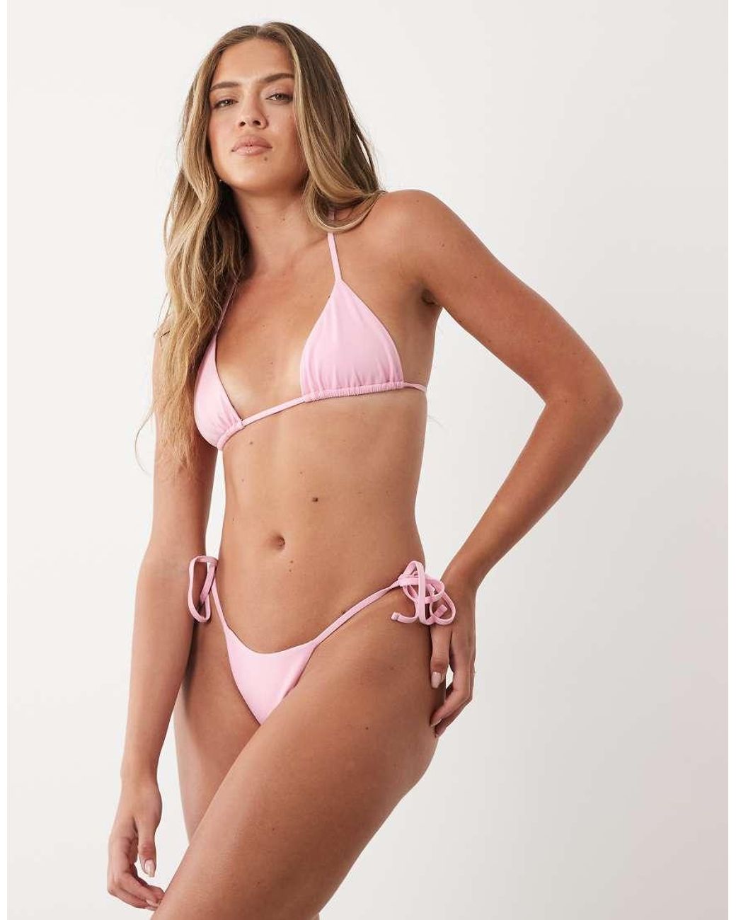Oh Polly Pink Triangle Bikini Top