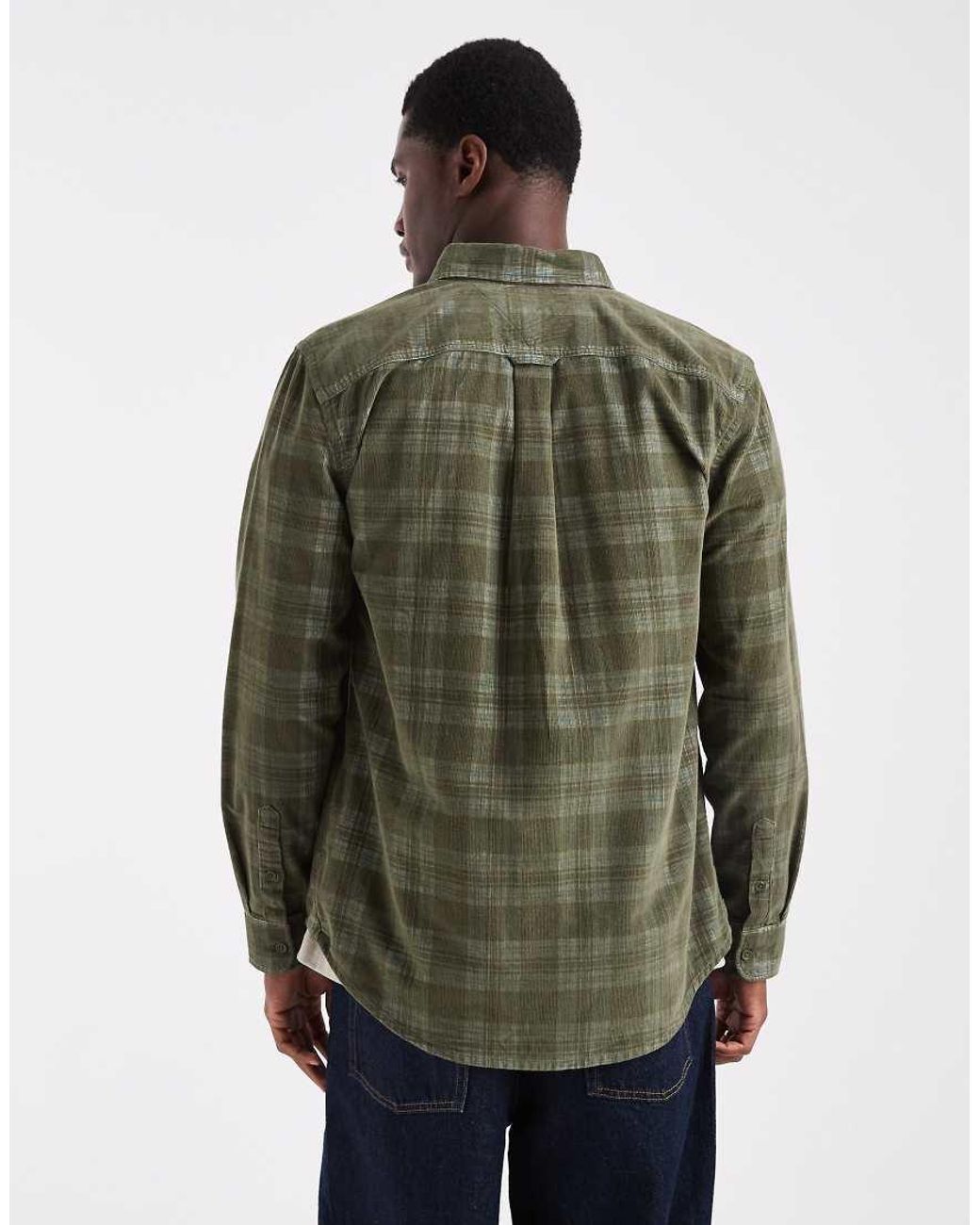 Tommy Hilfiger Green Check Cord Shirt for men