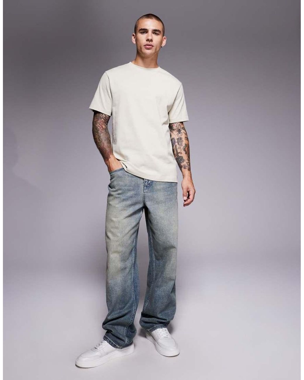 ASOS Gray Super Heavyweight Regular Fit T-shirt for men