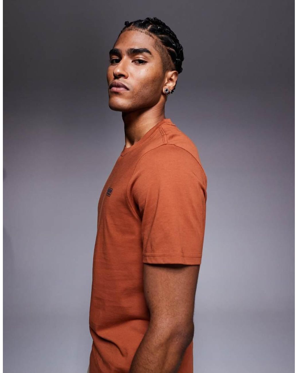 Barbour Orange Small Logo T-shirt for men