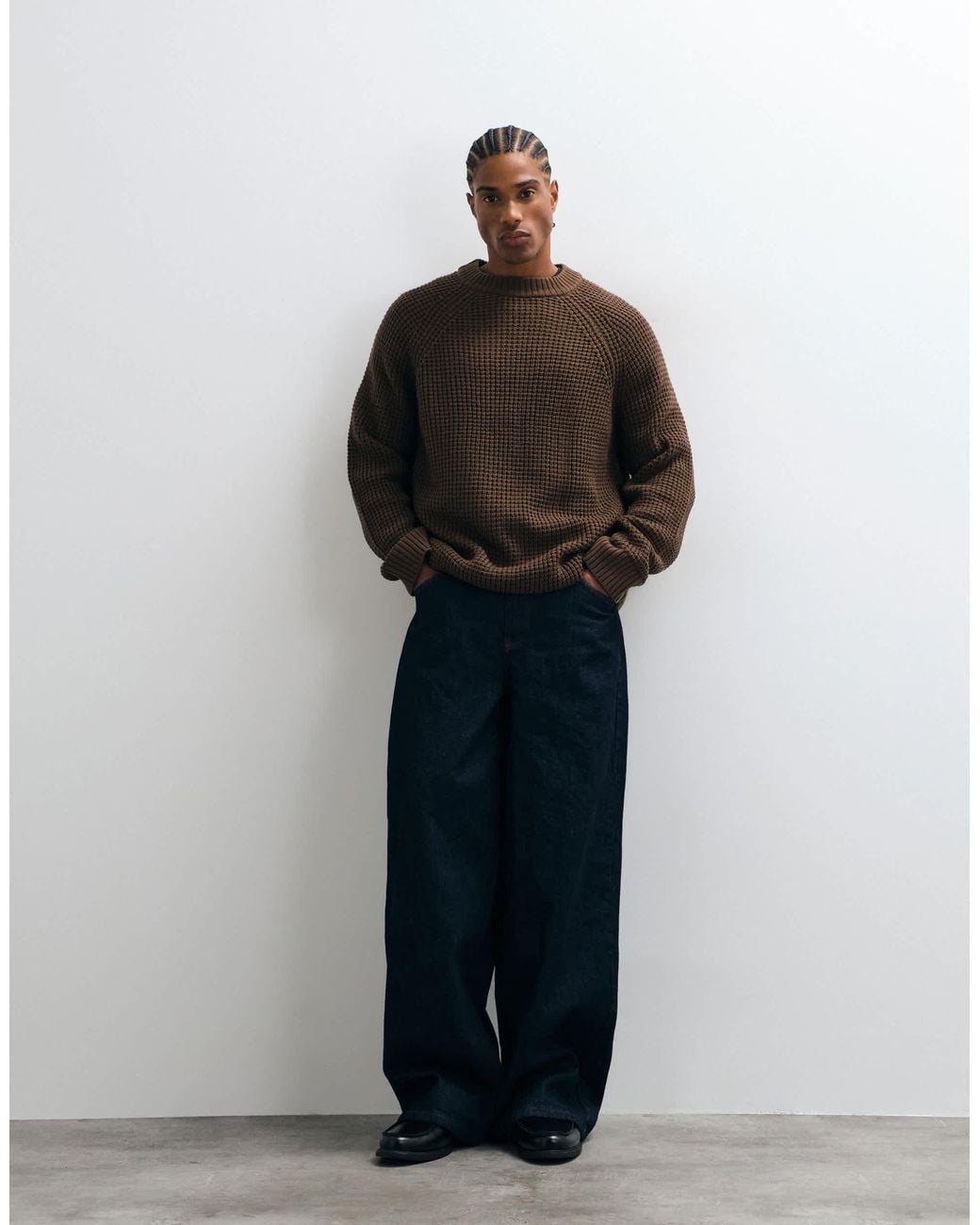 Collusion Gestrickter boxy-pullover in Brown für Herren