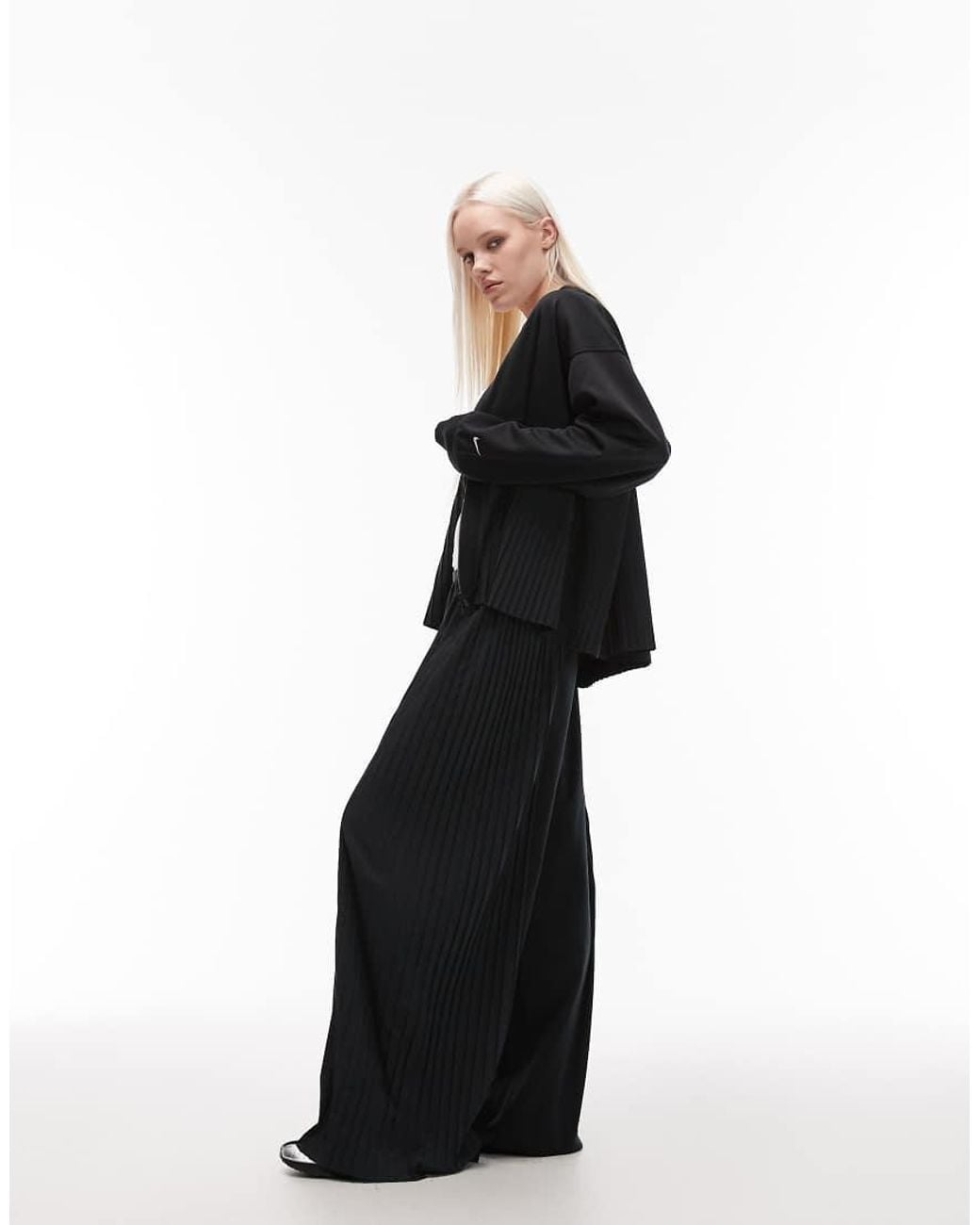 Nike Black Pleated Wide Leg Trousers