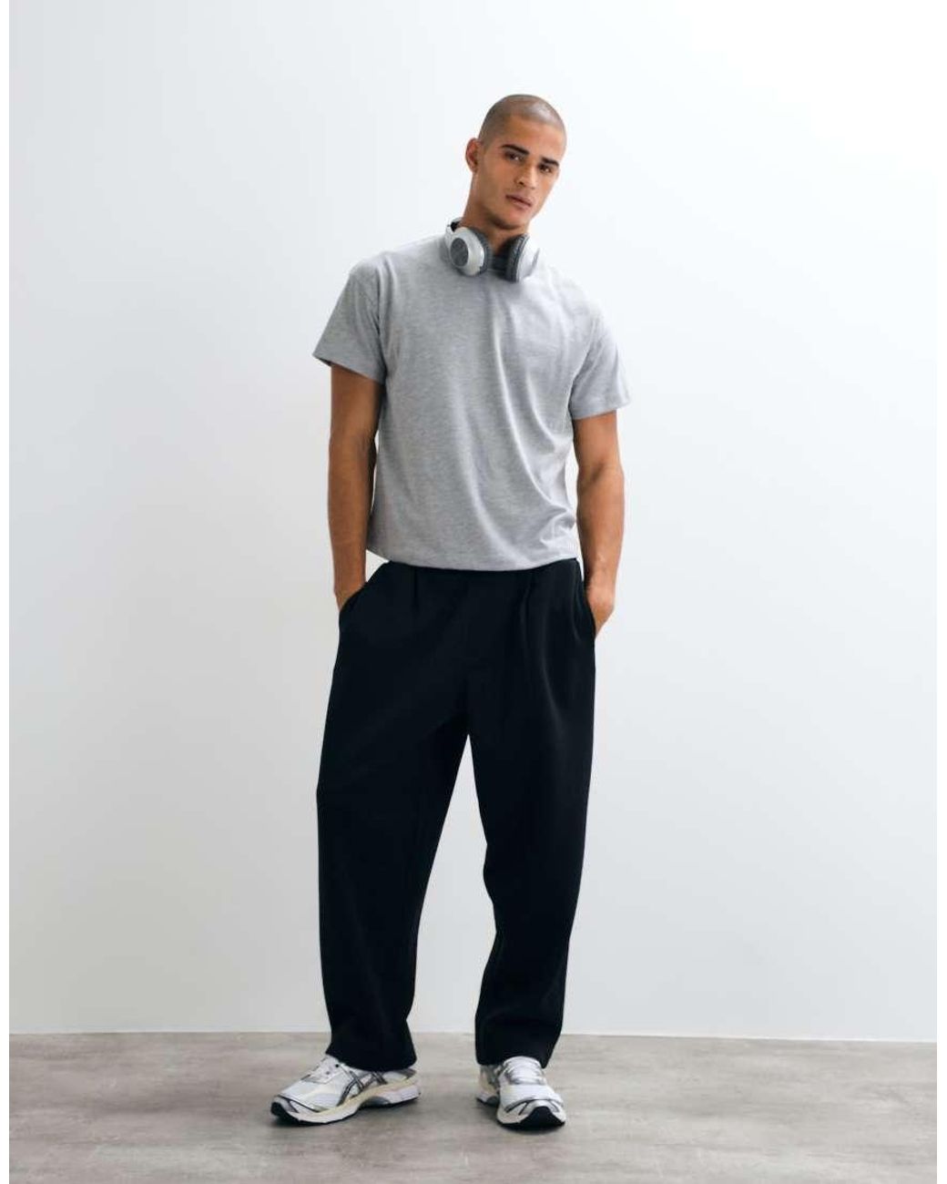 4505 Gray Icon Heavyweight Cotton Shrunken Boxy Fit T-shirt With Quick Dry Finish for men