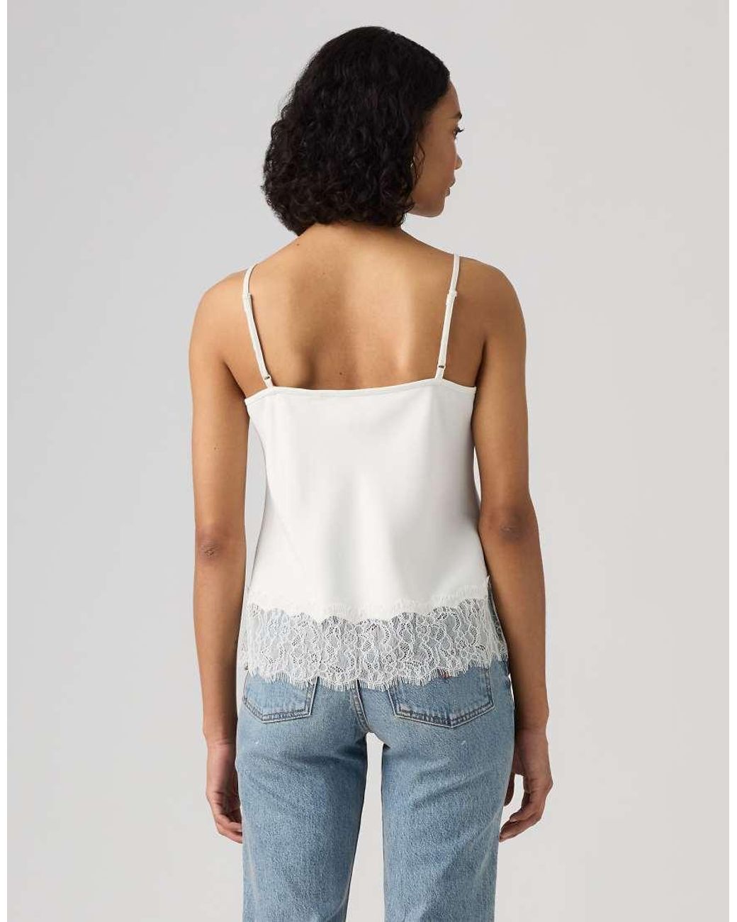 Levi's Blue Lynn Cami Lace Trim Tank Top