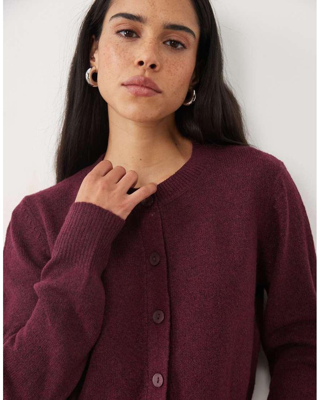 Jdy Red Knitted Cardigan