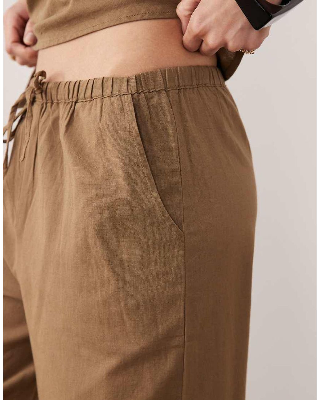 esmé studios Natural Esmee Tie Front Beach Pants