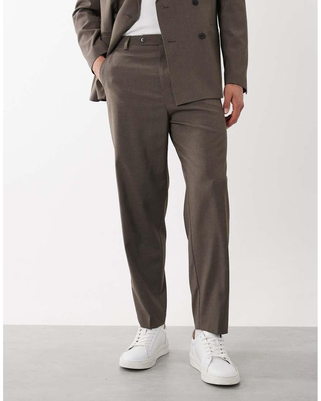 ASOS Green Relaxed Tapered Suit Trousers for men