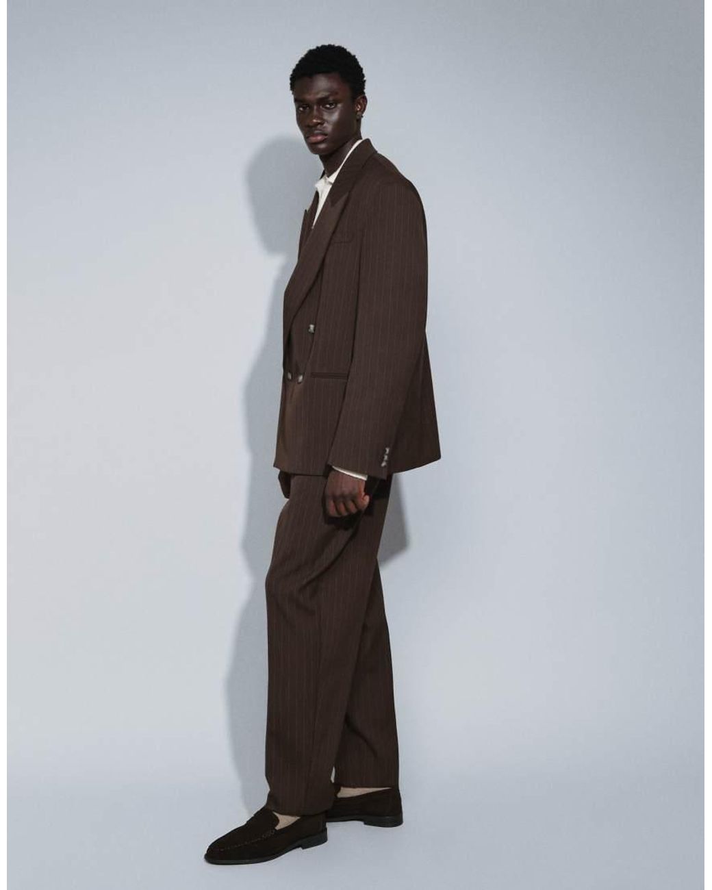 ASOS Black Regular Double Breasted Suit Jacket for men