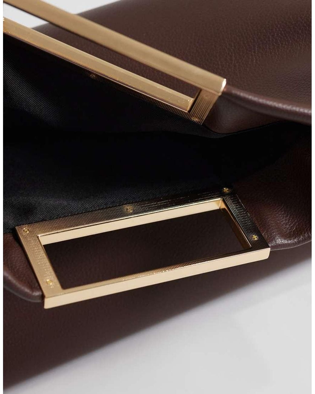 ASOS Brown Oversized Metal Handle Clutch