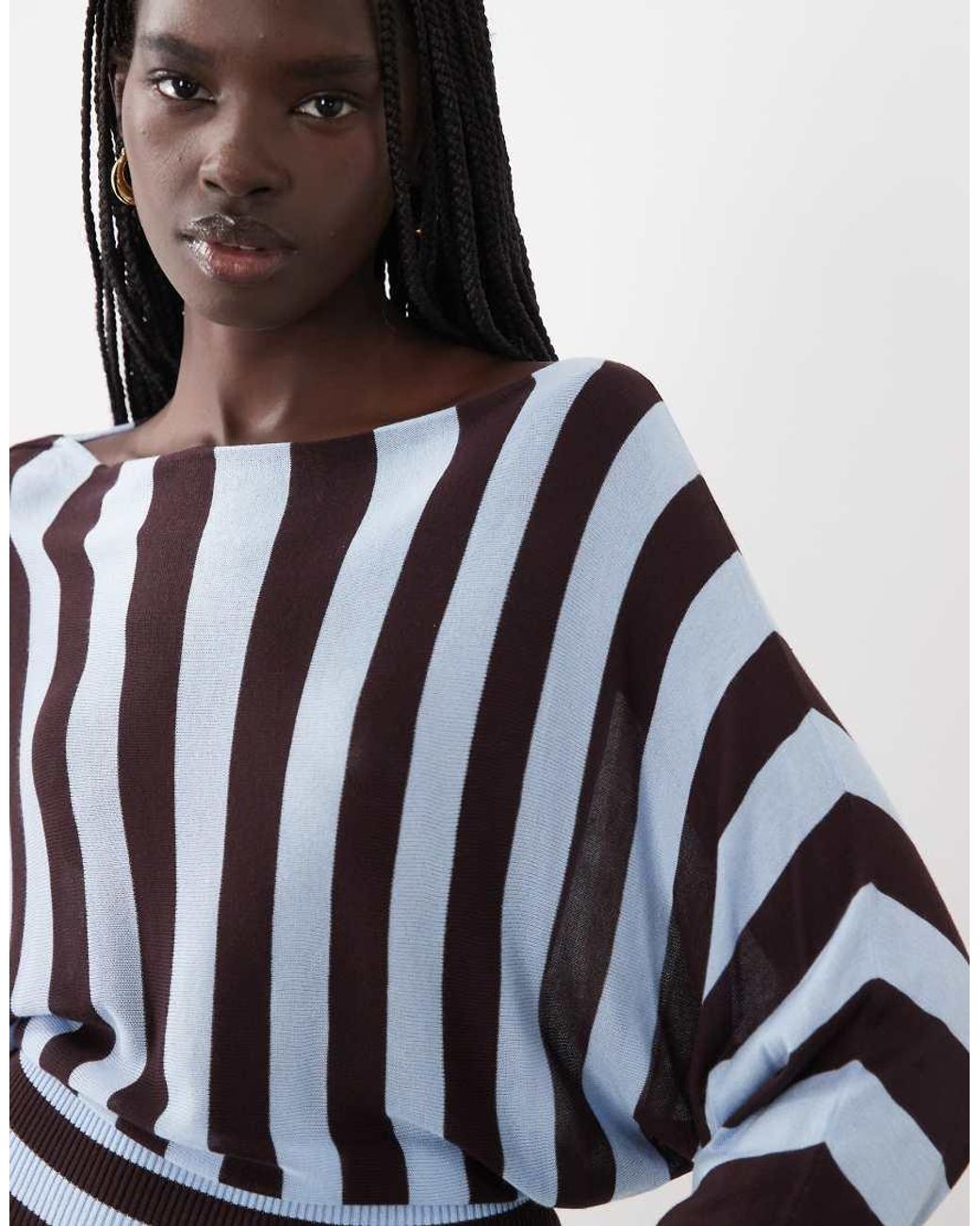 ASOS Black Fine Knit Off The Shoulder Waisted Jumper