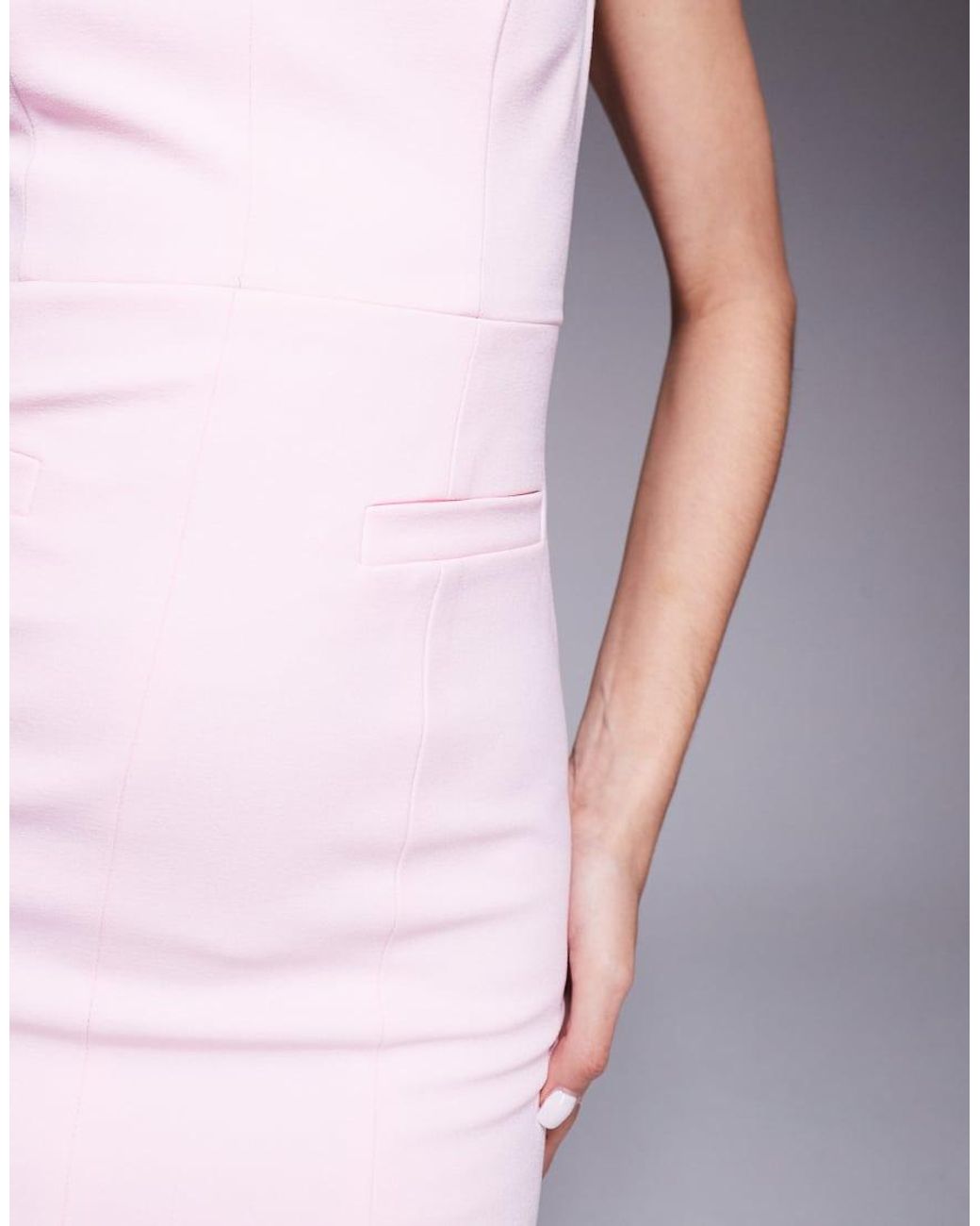 Forever New Purple Stretch Scoop Neck Slit Front Midi Dress