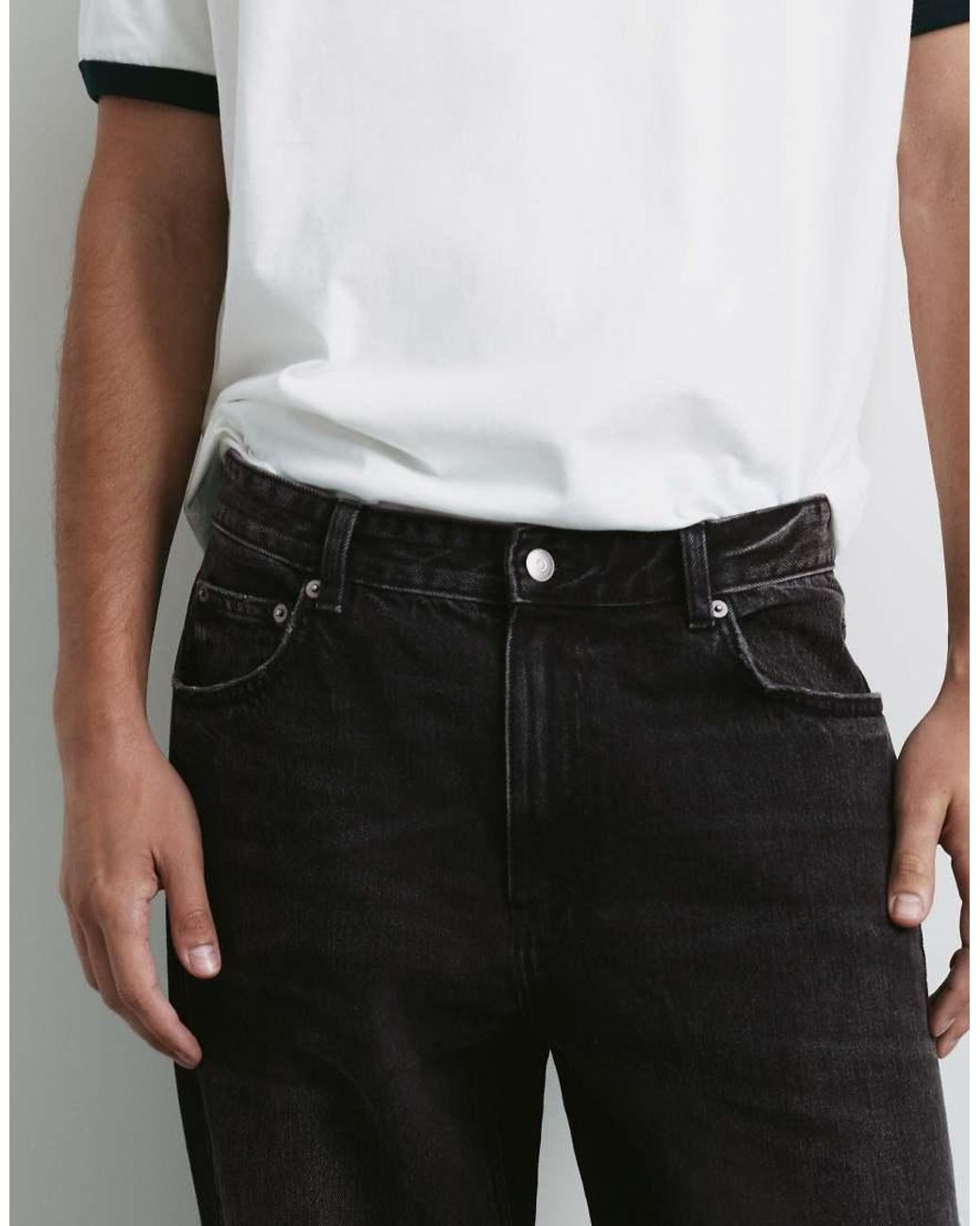 Pull&Bear White Straight-leg Jeans for men