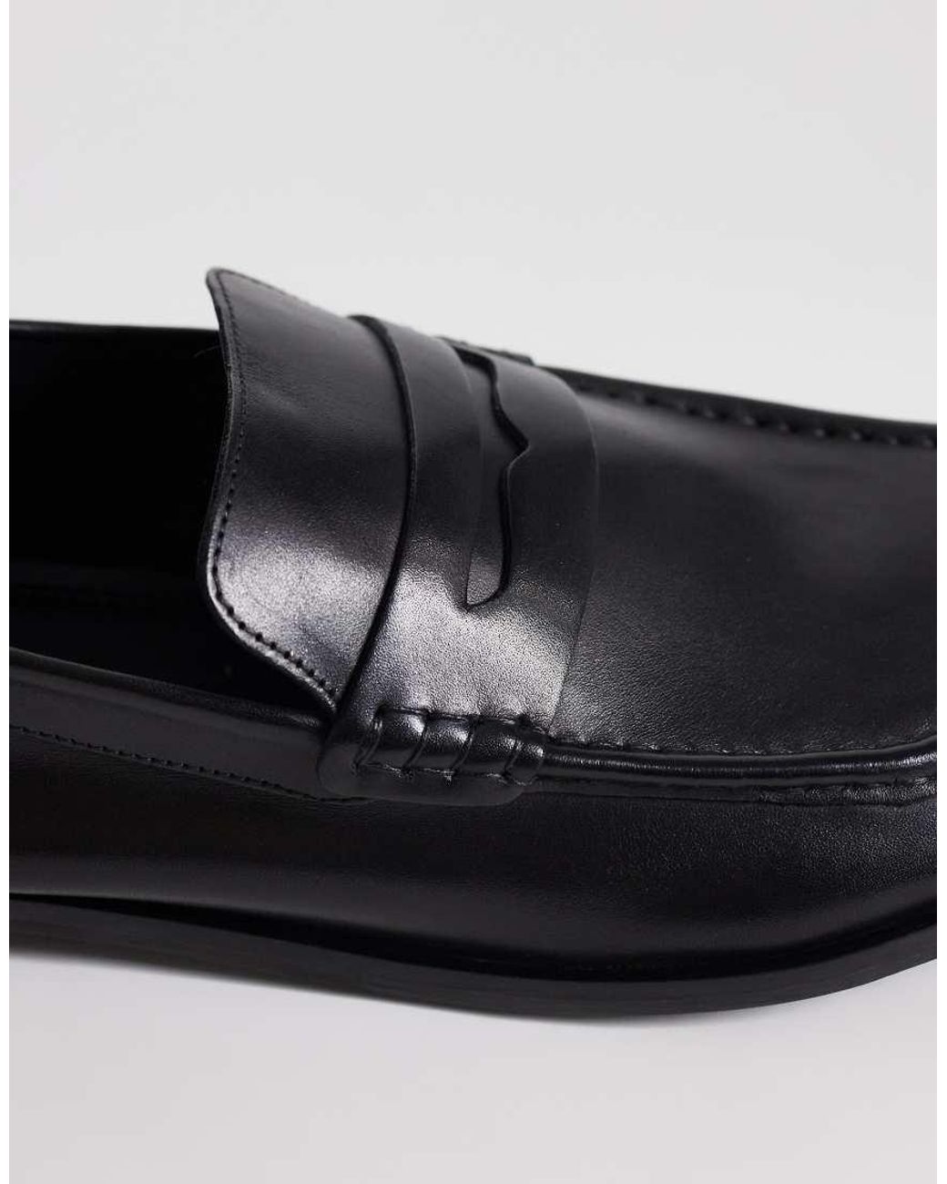 Walk London Black Roma Saddle Loafers for men