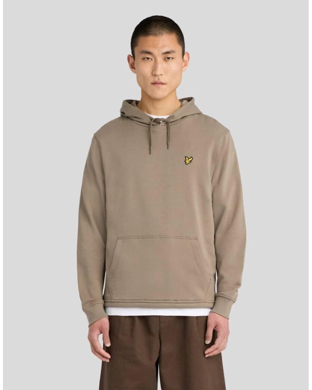Lyle & Scott Gray Loopback Cotton Hoodie for men