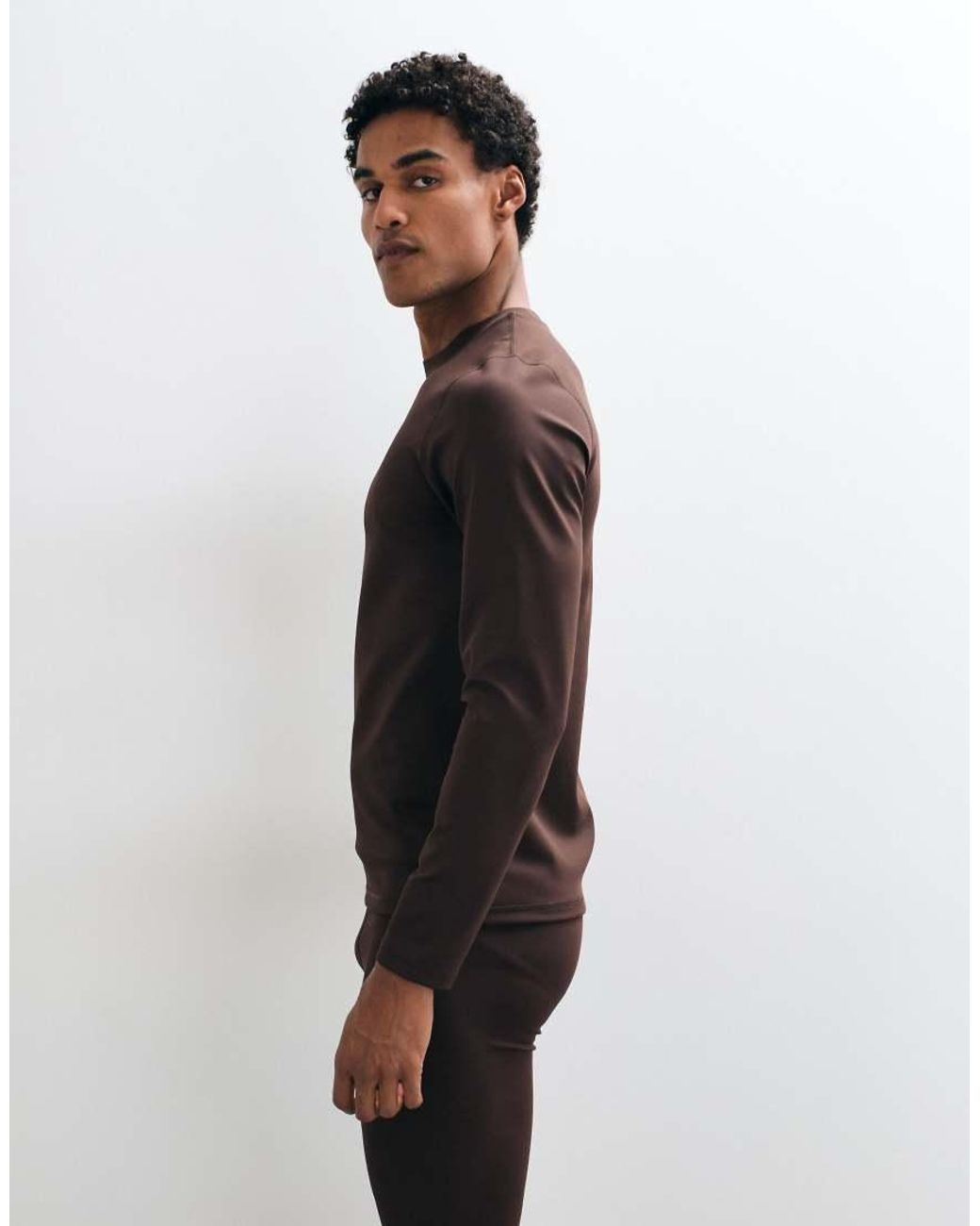 ASOS 4505 Ski & Snow Brown 4505 Ski Thermal Fleece Long Sleeve Base Layer for men