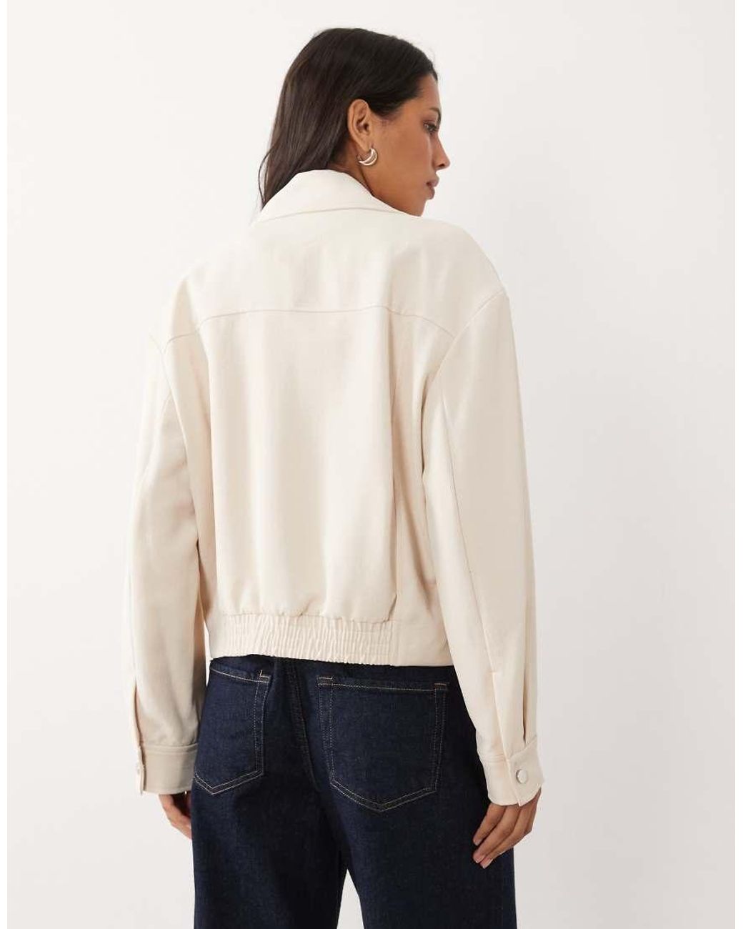 Mango Natural Tailored Harrington Jacket
