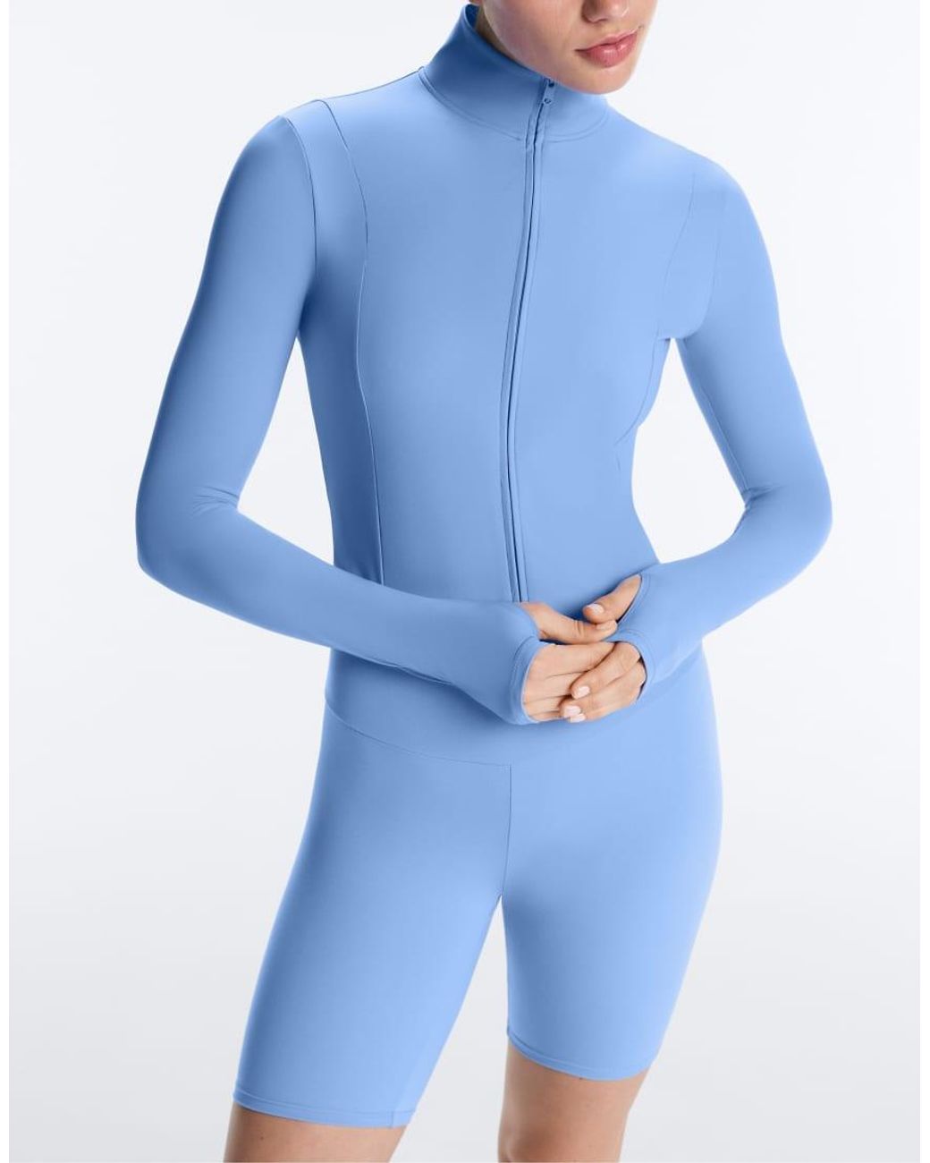 Oysho Blue Short Light Touch Technical Jacket