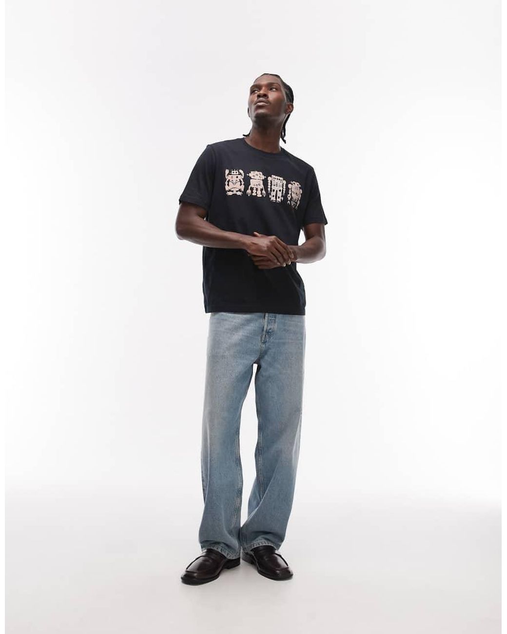 Paul Smith Blue Robots Graphic Casual Fit T-shirt for men