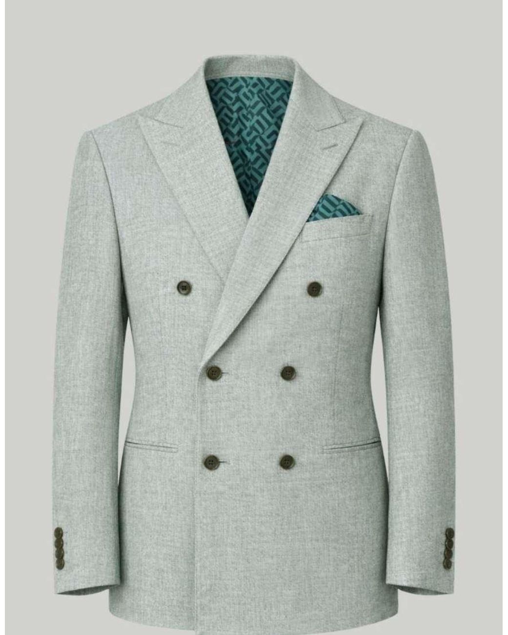 Harry Brown Gray Giacomo Slim Fit Double Breasted Suit Jacket for men