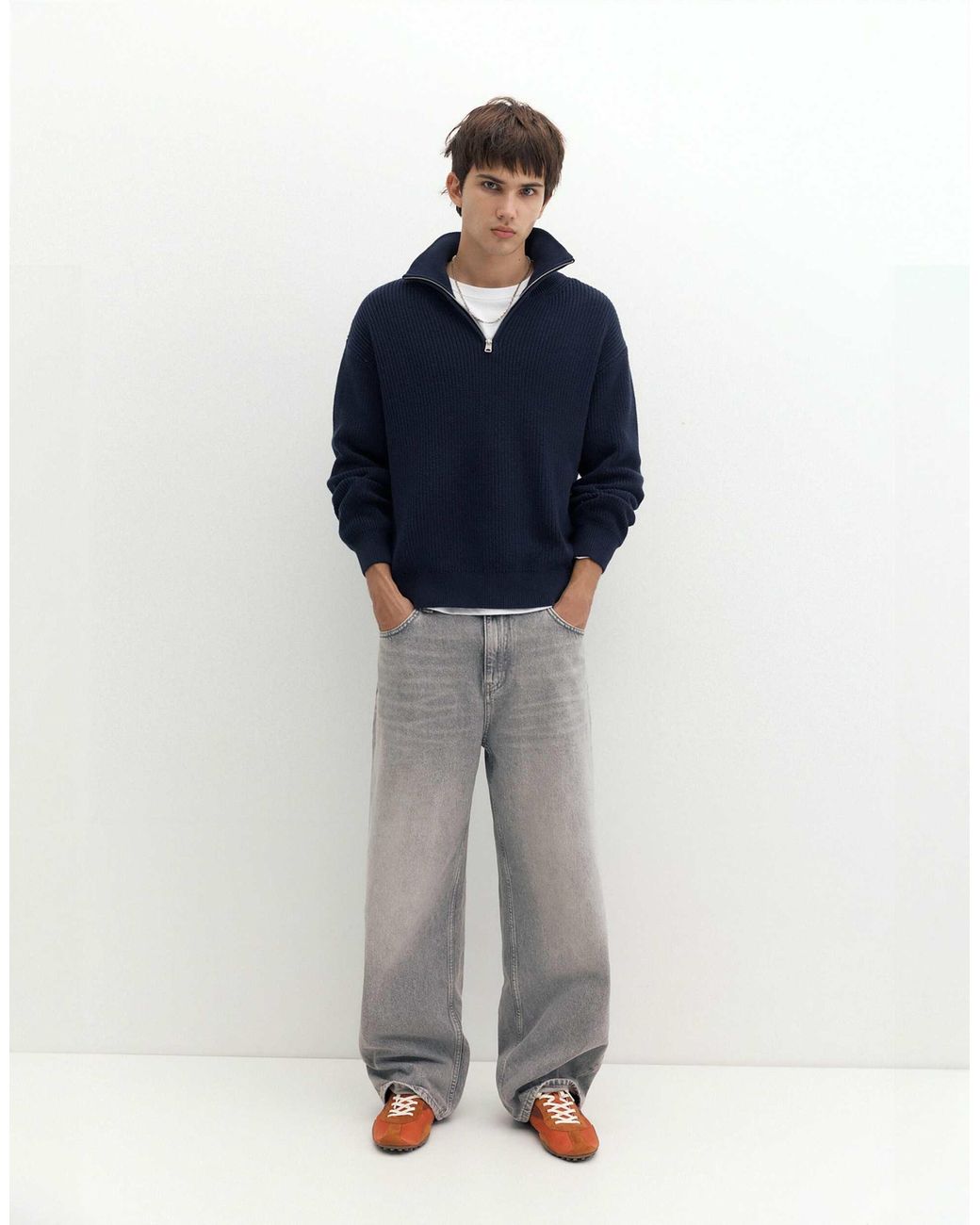 Pull&Bear Pullover mit halbem reißverschluss in Blue für Herren