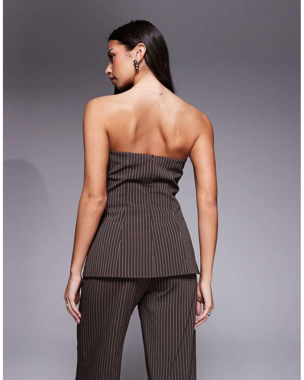 Kaiia Gray Exclusive Tailored Bandeau Longline Top
