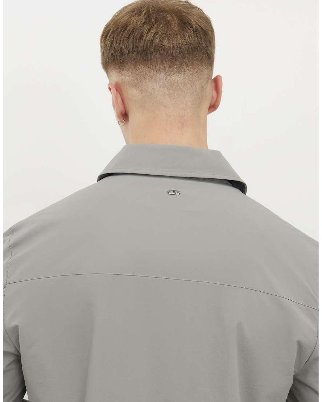 River Island Gray Muscle Fit Shacket for men