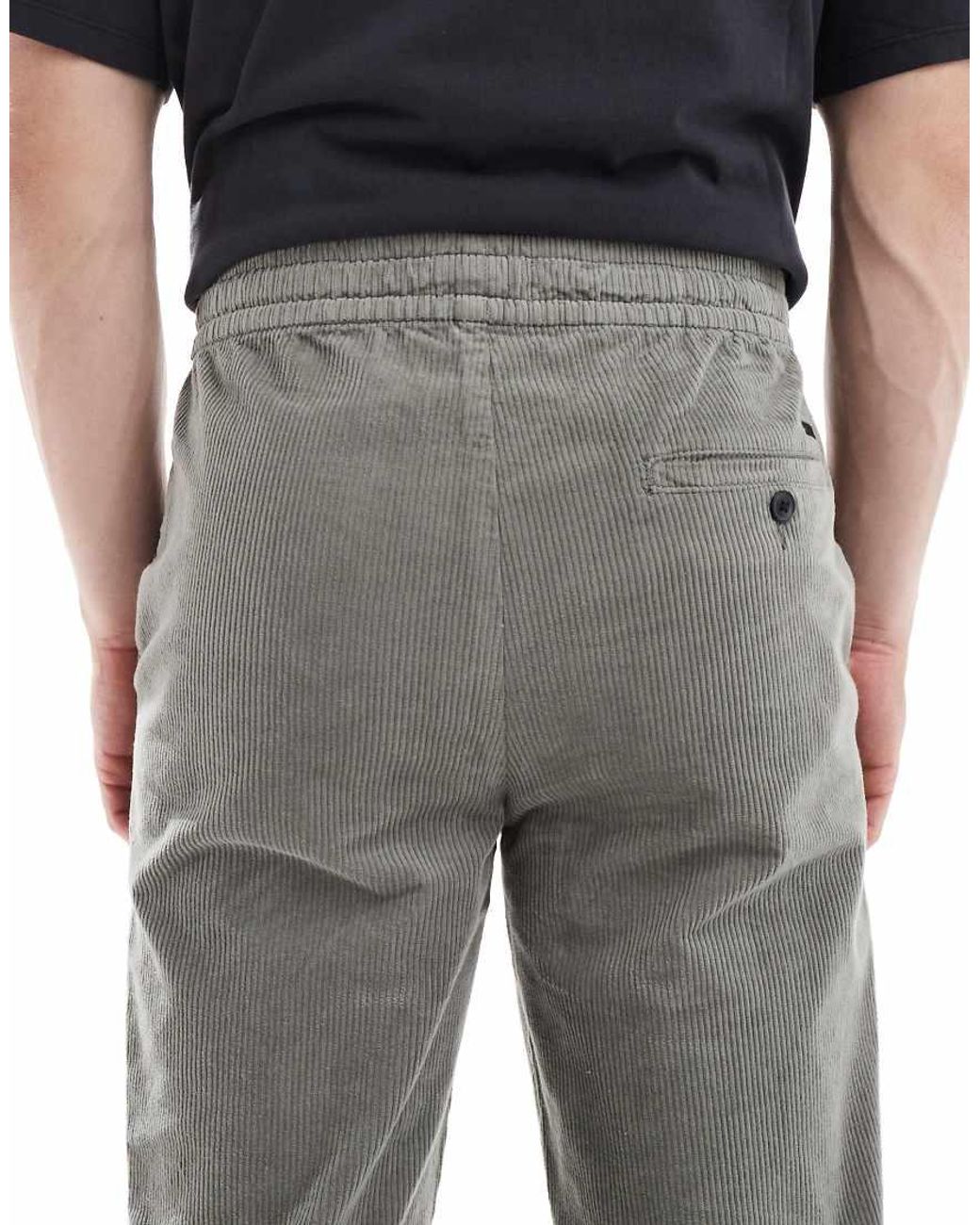Only & Sons Black Tapered Cord Trouser for men
