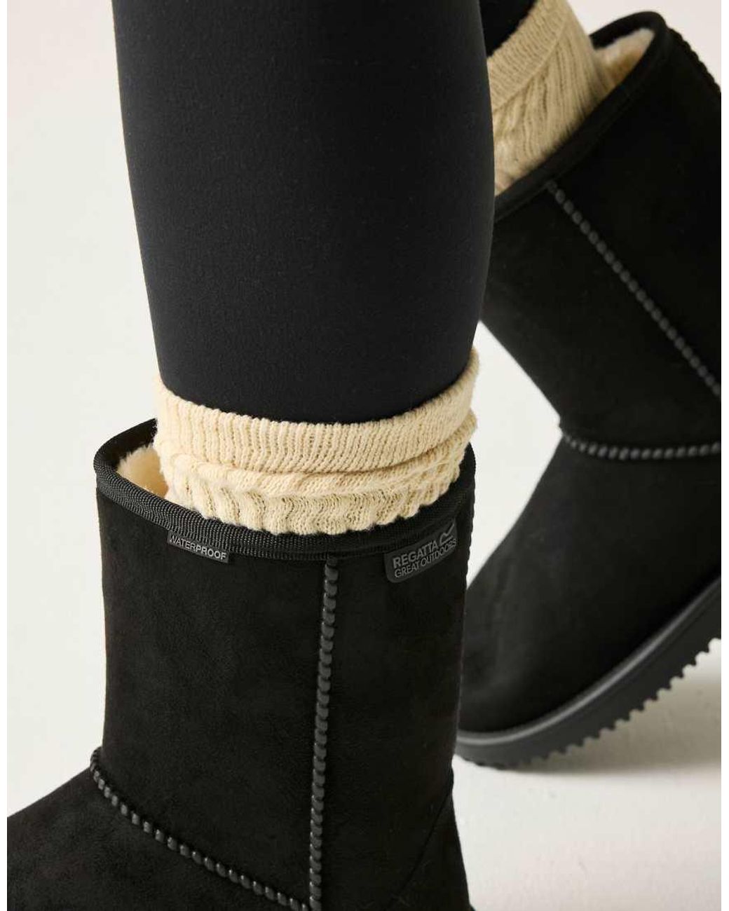 Regatta Black Risley Mid Waterproof Snow Boots