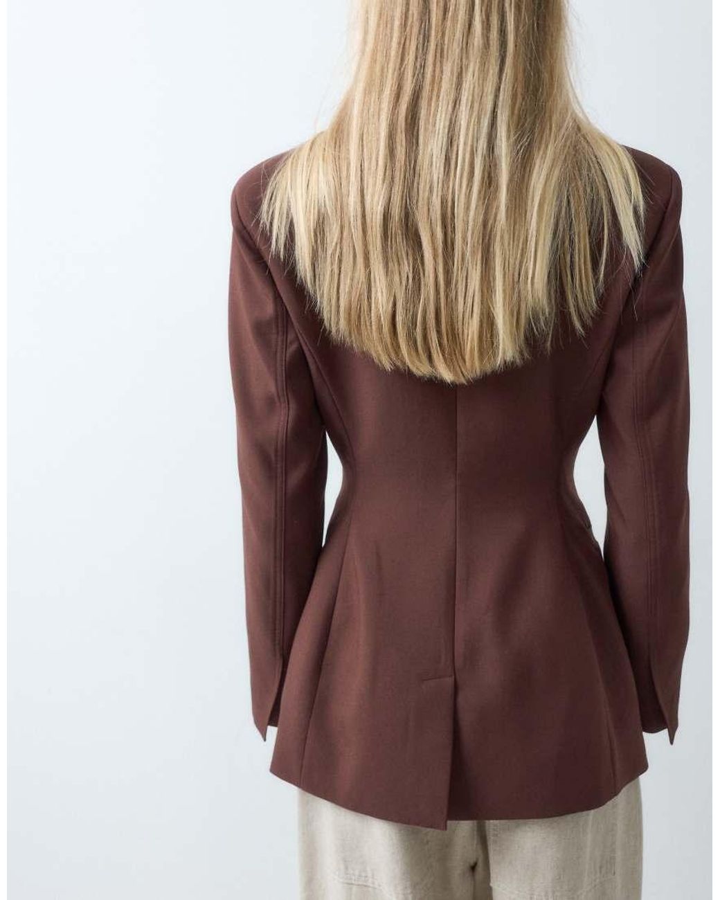 ASOS Brown Tailored Cinched Waist Blazer