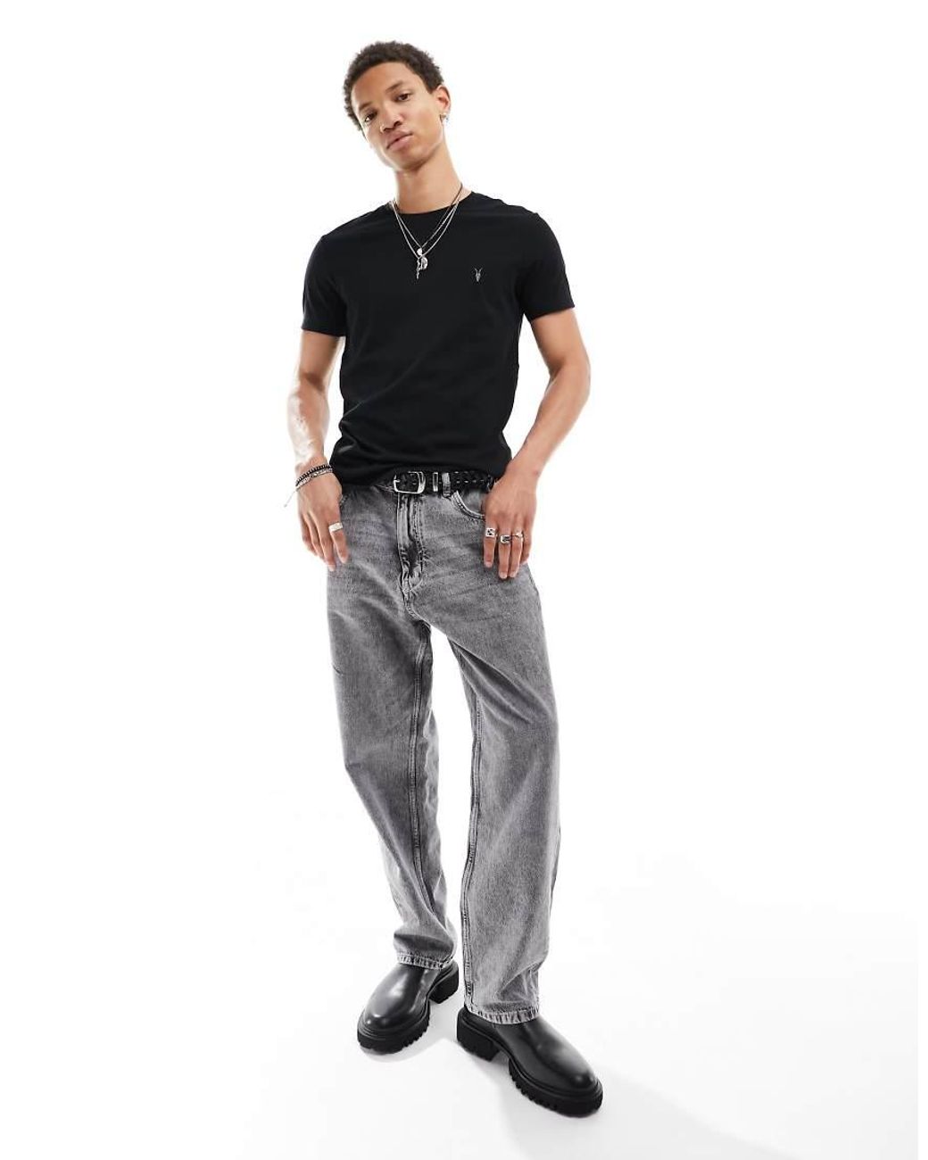 AllSaints Black Tonic Crew T-Shirt for men