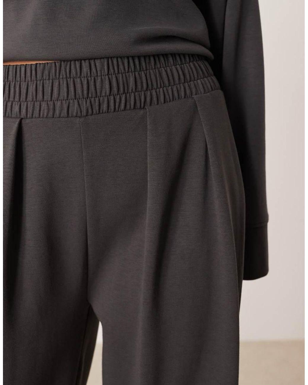 ASOS Gray Interlock Super Wide Leg Pants