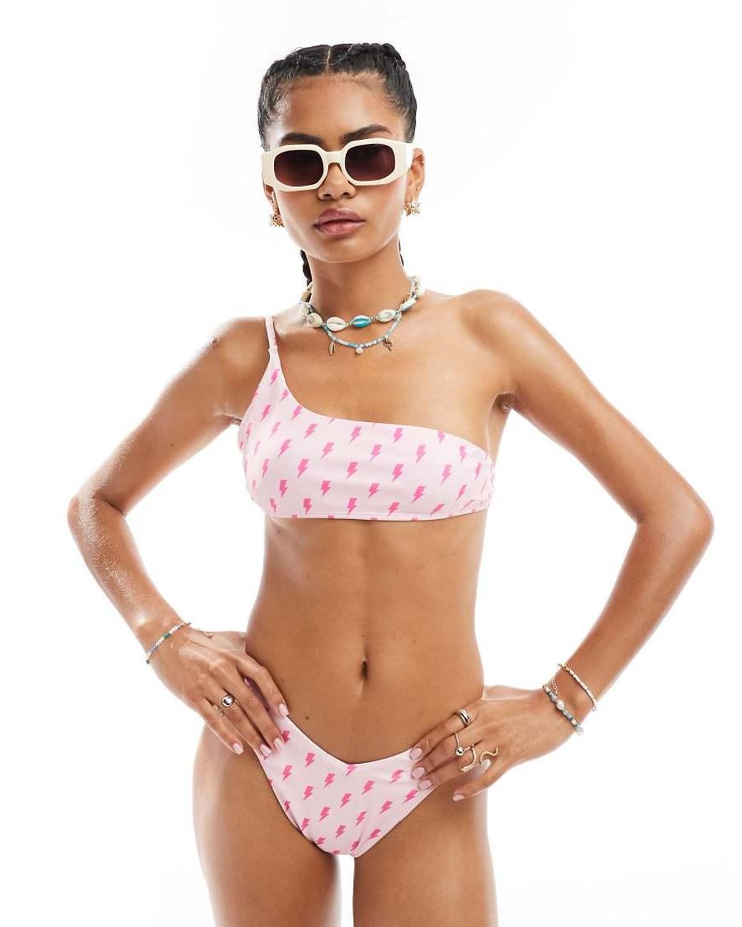 OOSC Pink Strike Of Luck Mix And Match V-Cut Bikini Bottoms