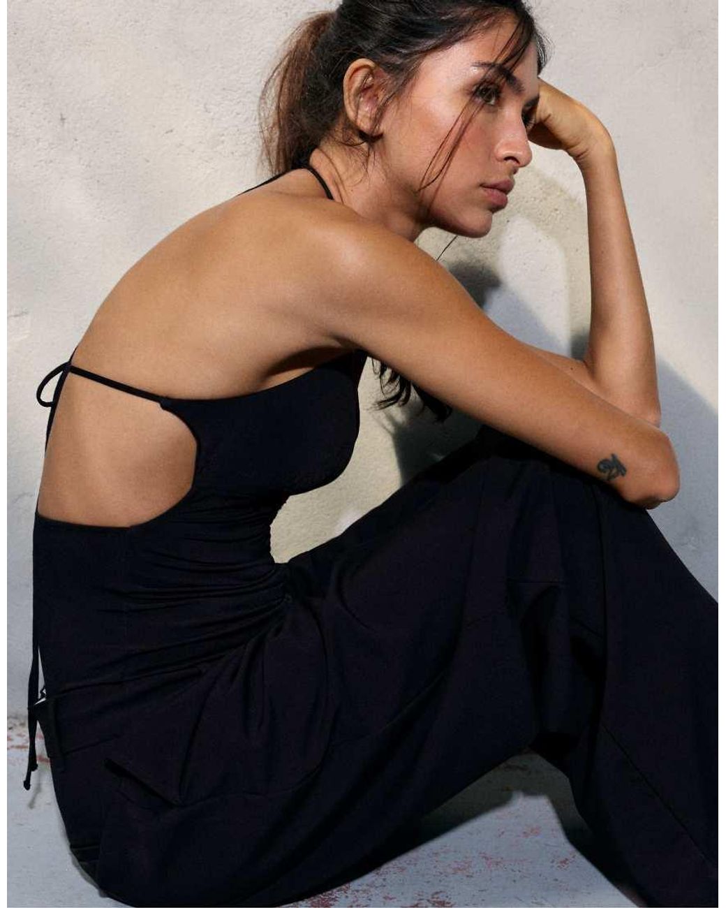 Pull&Bear Blue Gathered Halter Bodysuit