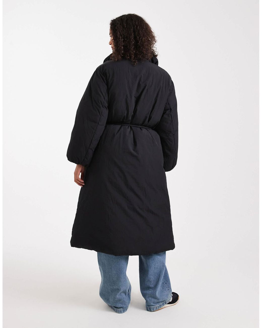 ASOS Blue Funnel Neck Longline Puffer Jacket