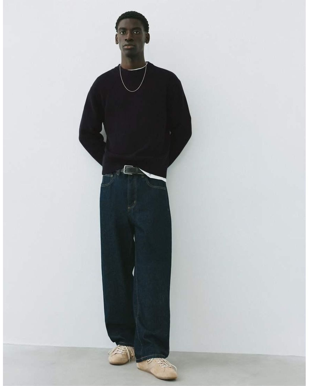 Pull&Bear Black Basic Jumper for men