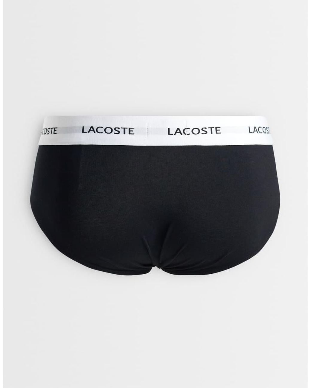 Lacoste Blue 3 Pack White Waistband Cotton Briefs for men
