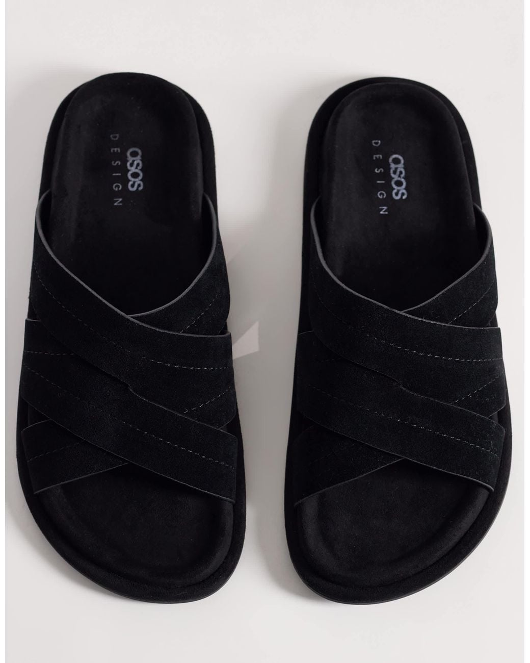 ASOS Cross Over Strap Sandals in Black for Men | Lyst