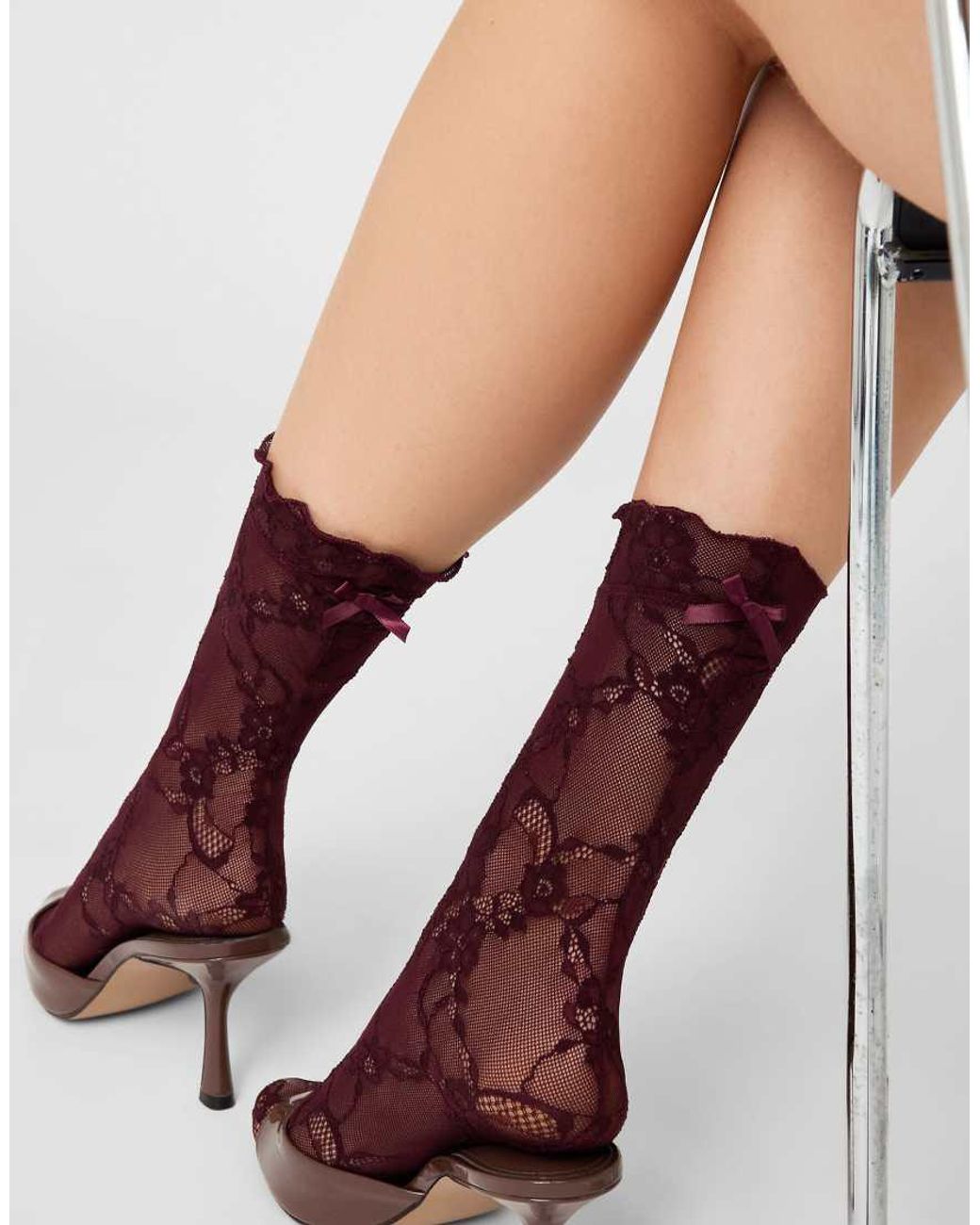 Calzedonia Red Floral Lace Socks