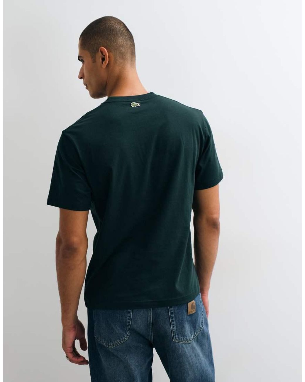 Lacoste Black Crocodile Logo Graphic T-Shirt for men