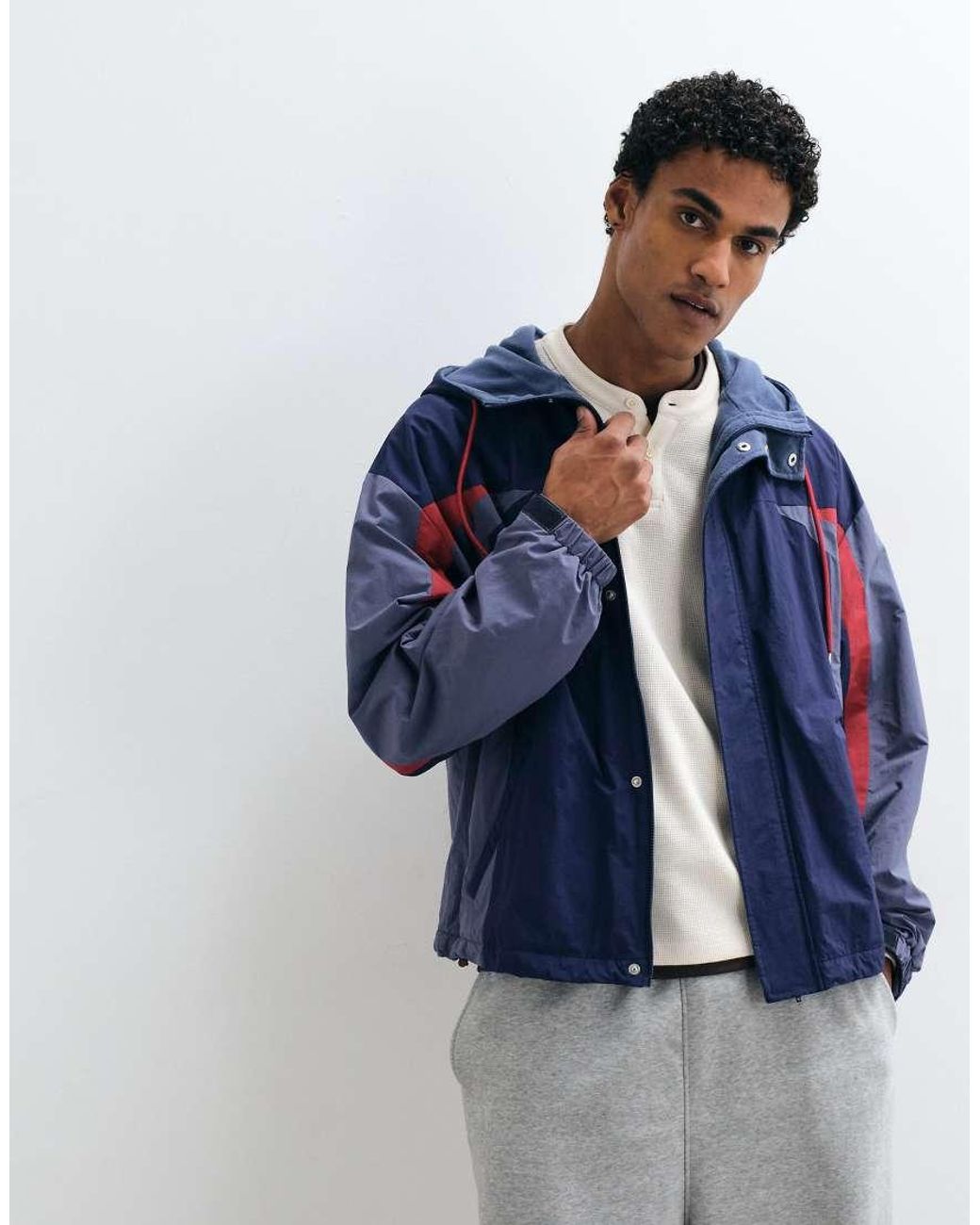 Collusion Blue Techy Fleece Lined Ski Jacket for men
