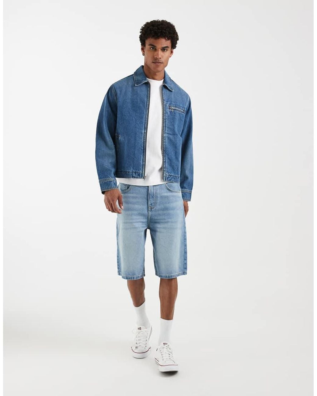 Levi's Blue Garage Denim Zip Through Jacket for men