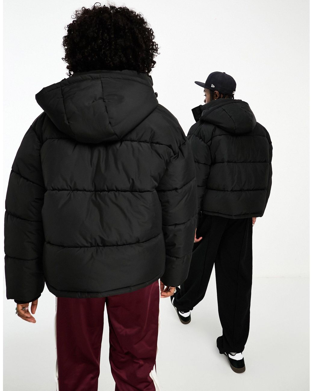 Collusion Unisex Nylon Puffer Jacket With Branding in Black Lyst