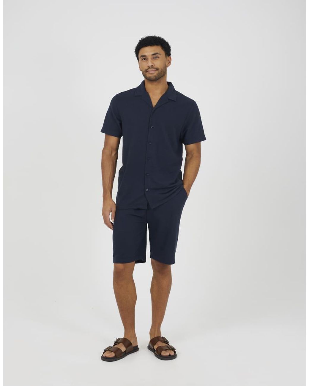Brave Soul Blue Elasticated Waist Shorts for men