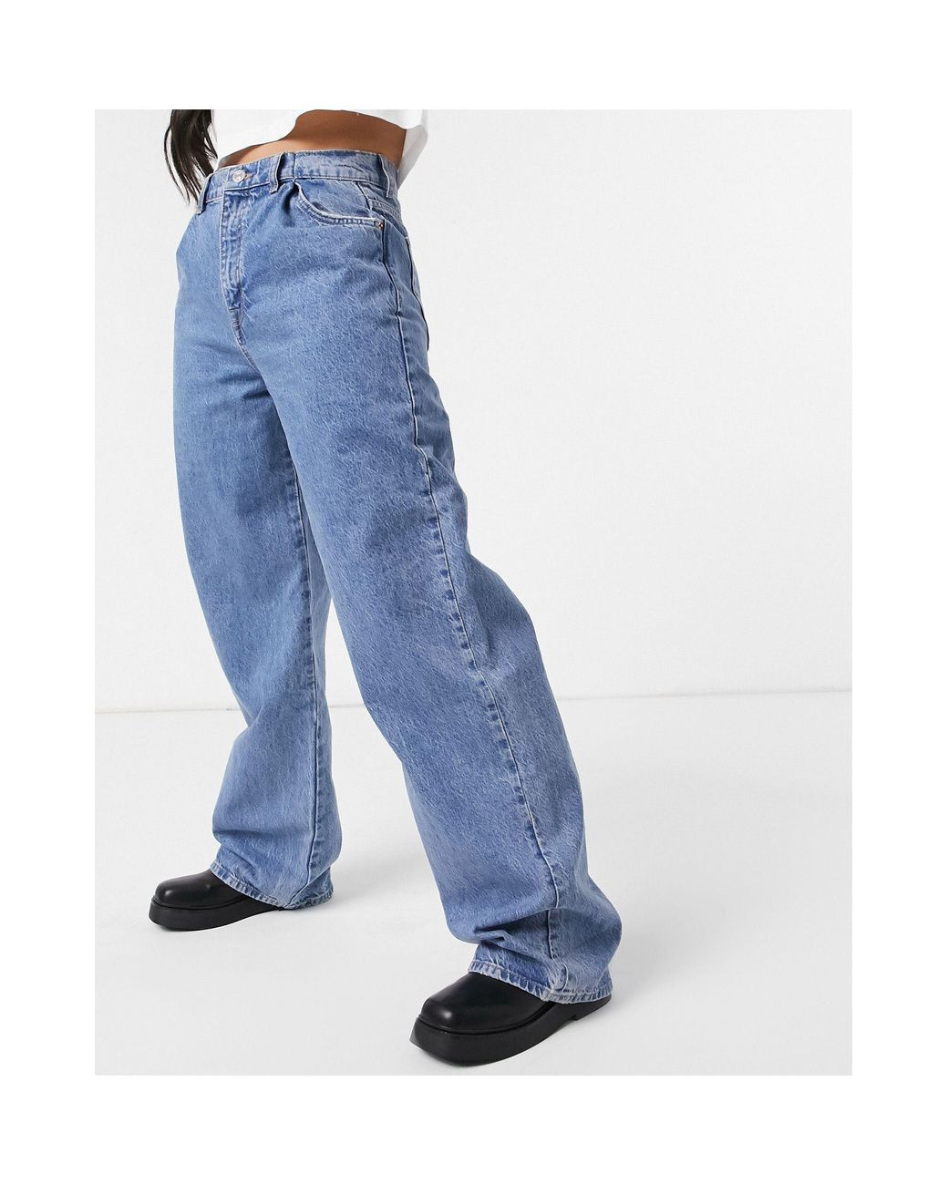 Pull&Bear 90's baggy Jeans in het Blauw | Lyst NL