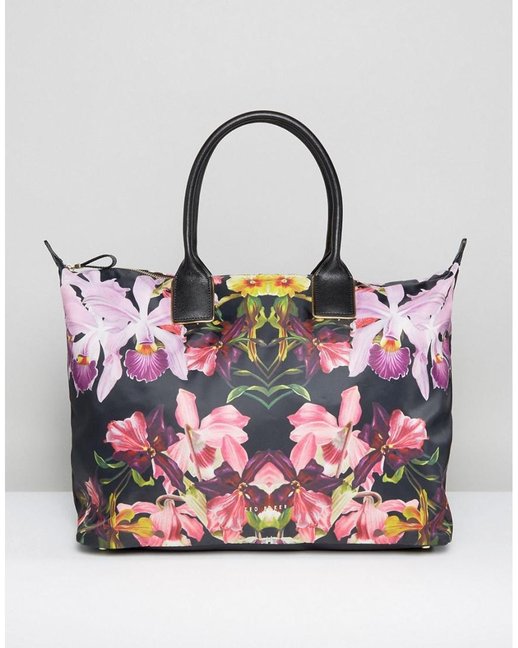 Ted Baker Floral Print Weekender Bag in Black | Lyst