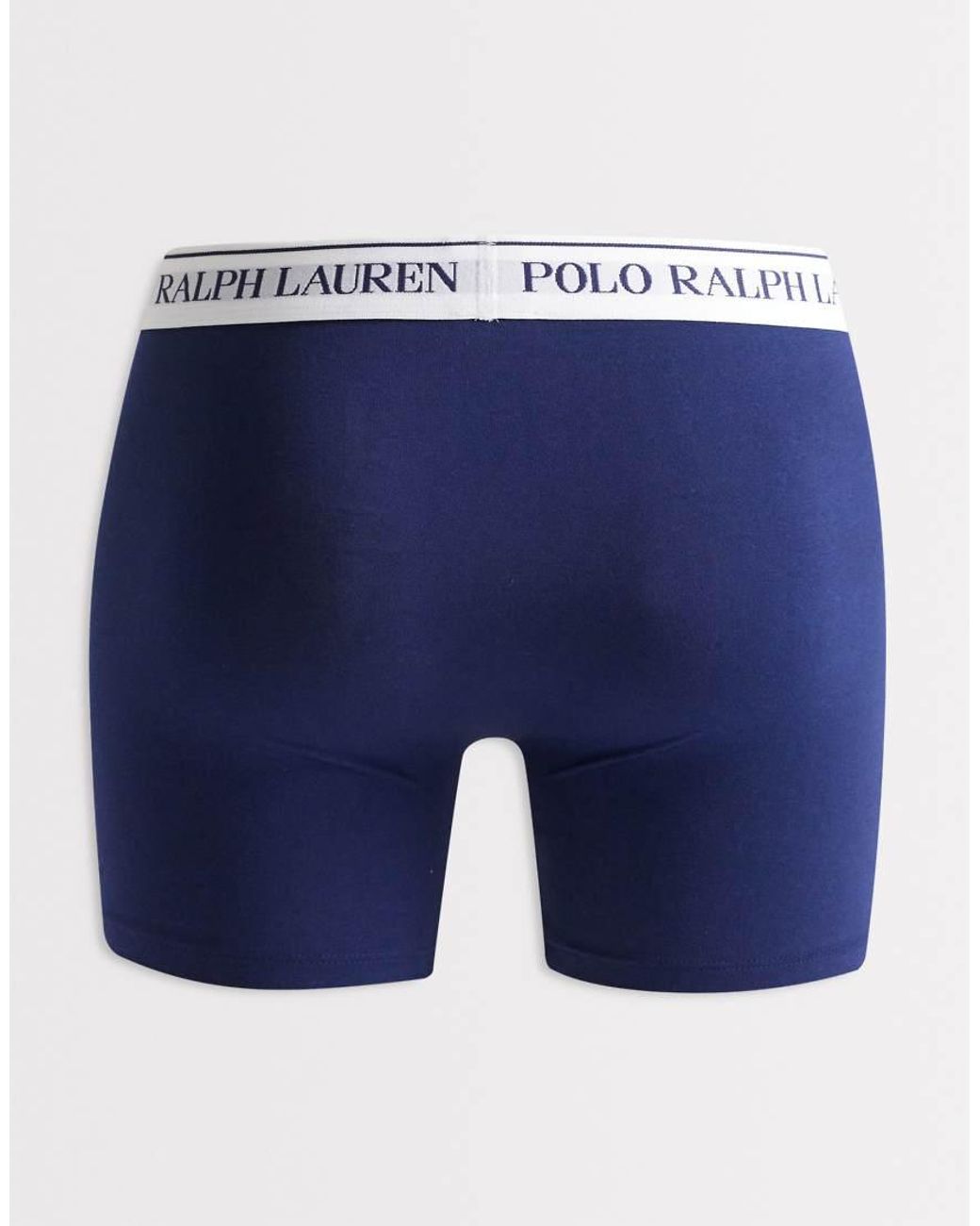 Polo Ralph Lauren Blue 3 Pack Of Stretch Cotton Boxer Briefs for men