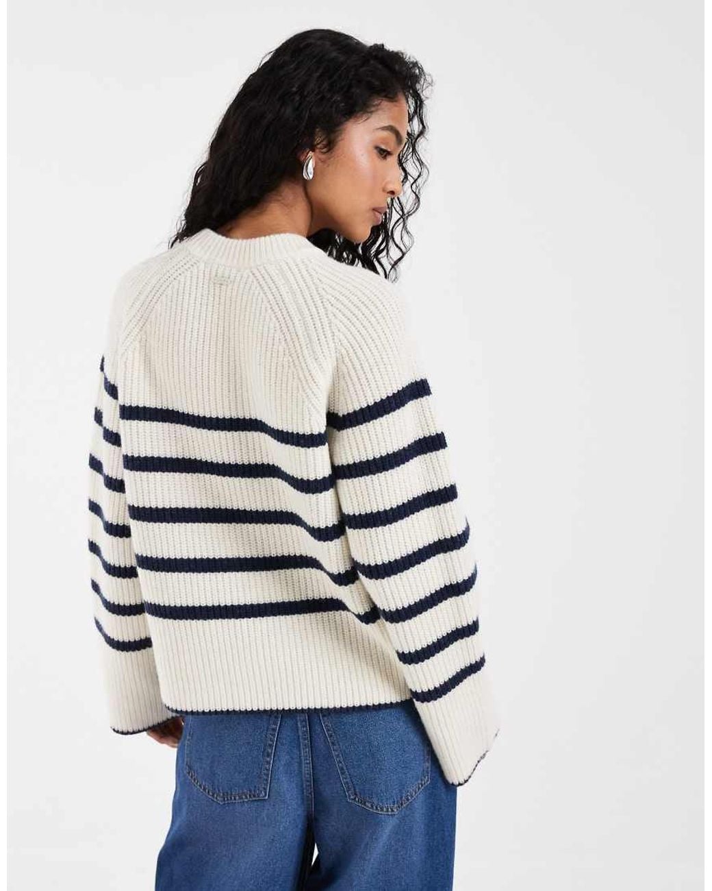 Levi's White Frida Knitted Striped Jumper