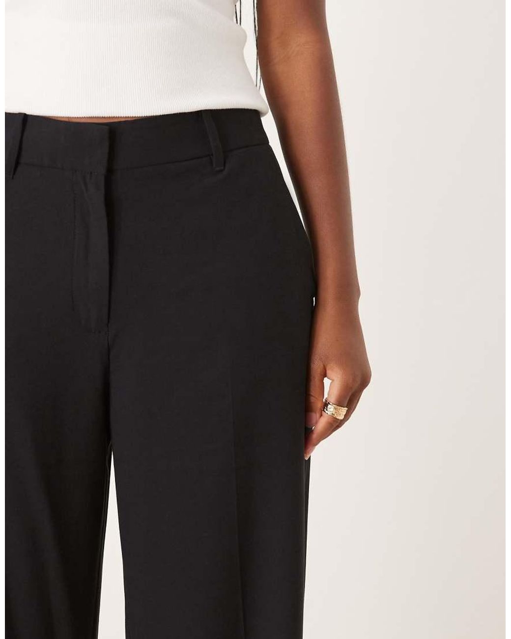 Mango Natural Straight Pleat Front Tailored Trouser