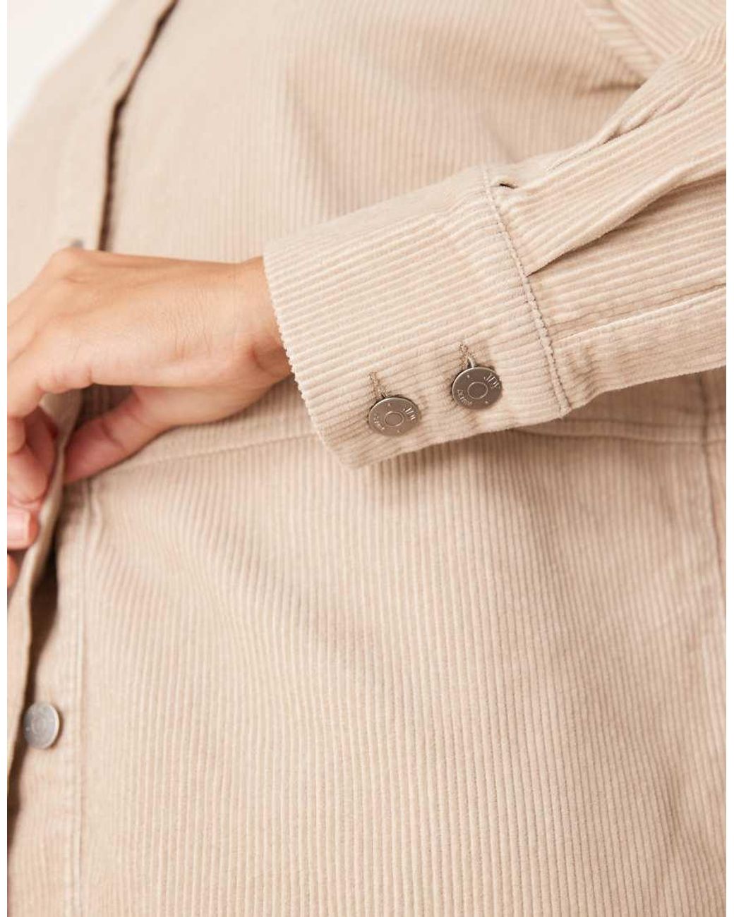 Jdy Natural Relaxed Fit Cord Shacket